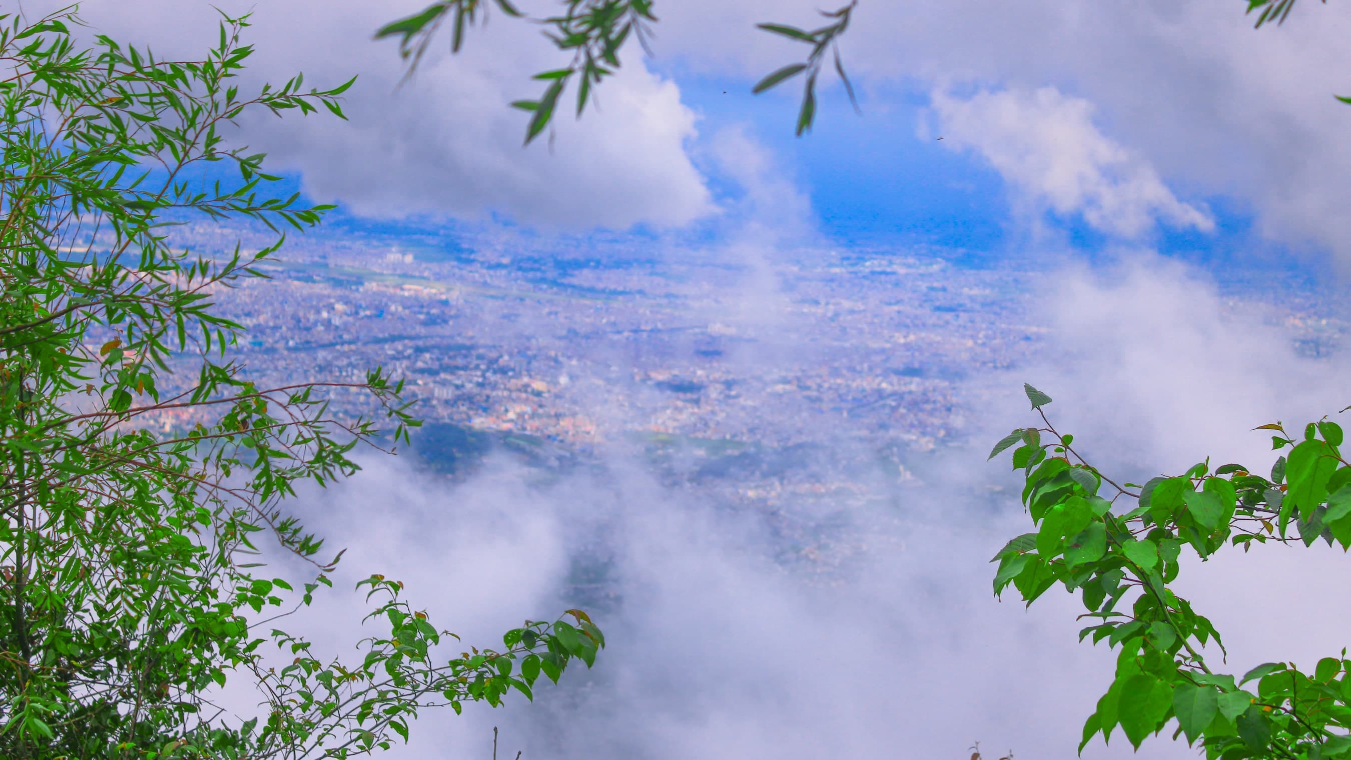 A view kathmandu valley from top of Chandragiri Hill 